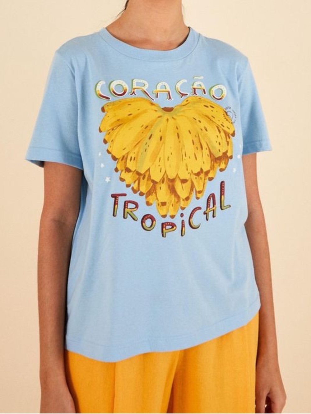 FARM Brasil Tropical Heart Blue T-Shirt Small